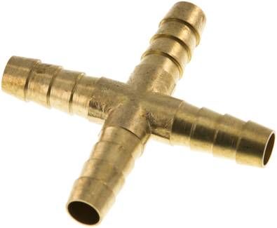 Kreuz-Schlauchverbinder 9mm, Messing