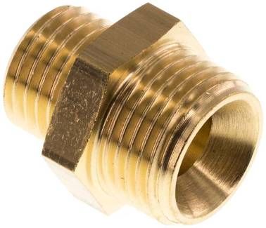 Doppelnippel G 3/8"-M 14 x 1,5, Messing