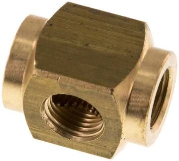 Kreuz-Verteiler 3 x G 1/8",Messing