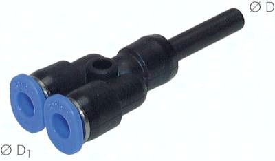Y-Steckanschluss, 4mm Stecknippel, 3mm Schlauch