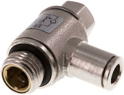 Winkel-Drosselrückschlag-ventil G 1/4"-6mm,zuluftregelnd (Sonderausführung)