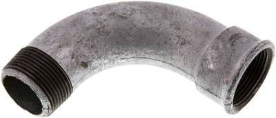 90°-Bogen Rp 1 1/4"(IG)-R 1 1/4"(AG), Temperguss verzinkt