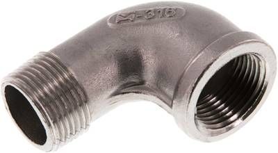 90°-Einschraubwinkel NPT 3/4"(IG)-NPT 3/4"(AG), 16 bar 1.4408