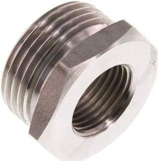 Reduziernippel G 1"(AG)-G 1/2"(IG), 40 bar 1.4571