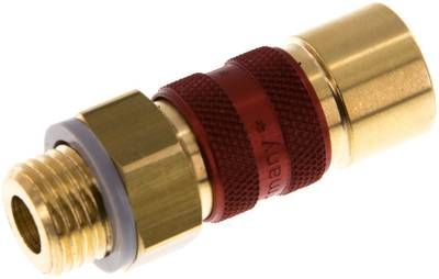 Kupplungsdose (NW5) G 1/4"(AG), rot, Achteck SW10