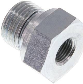 Hydraulik-Reduzierung G 3/8"(AG)-G 1/8"(IG), Stahl verzinkt, Elastomerdichtung