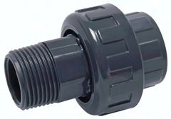 Klebe-/Gewindeverschraubung, PVC-U/ FKM, 40mmxR 1 1/4" AG