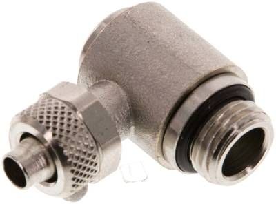 Winkel-Verschraubung G 1/4"-8 x 6mm, Messing vernickelt, Innenskt.