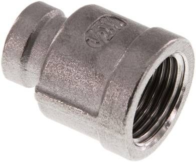 Rundmuffe Rp 1/2"-Rp 1/4", 16 bar 1.4408