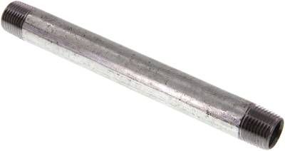 Rohrdoppelnippel R 1/2"-180mm, 50 bar, Stahlrohr ST 37 verzinkt