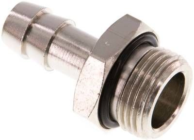 Gewindetülle mit O-Ring G 3/8"-9mm, Messing vernickelt