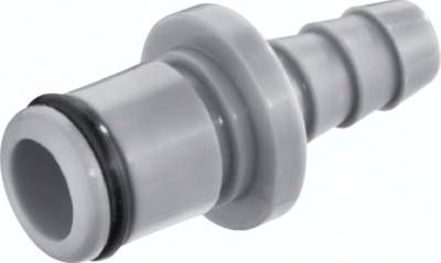Kupplungsstecker (LC) mit Schlauchtülle, Polypropylen (grau)