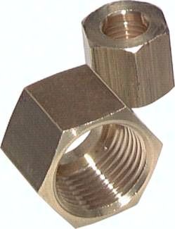 Überwurfmutter Messing vernickelt, G 1/4", 4 / 6 mm