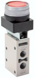 3/2-Wege Ventil G 1/8", Drucktaster schwarz