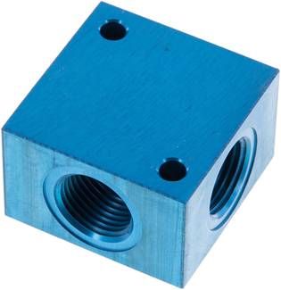 Kreuz-Verteiler 4 x G 1/2",Aluminium