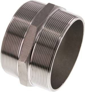 Doppelnippel R 4"-R 4", 16 bar 1.4408