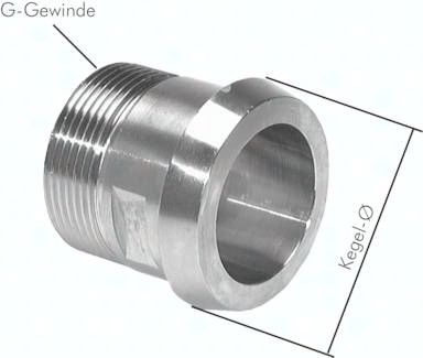 Kegelstutzen (Milchgewinde) 100mm Kegel-G 3", 1.4404