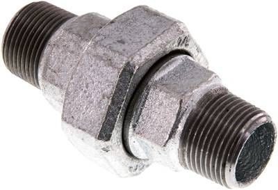 Doppelnippel trennbar R 3/4" flach dichtend,25 bar Temperguss verzinkt