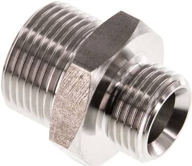 Doppelnippel G 3/4"-G 1/2", 40 bar 1.4571