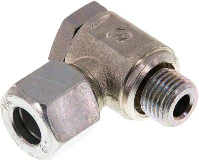 Winkel-Schwenkverschraubung 10 L-G 1/4", Stahl verzinkt