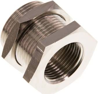 Schottverschraubung G 3/4"-M 34 x 2, 16 bar Messing vernickelt