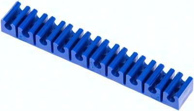Schlauchklemmleiste, blau 10-fach für 4 - 5mm Schlauch