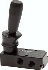 3/2-Wege Handhebelventil mit Federrückstellung, G 1/8"