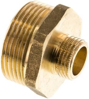 Doppelnippel G 1 1/4"-G 1/2", 16 bar Messing/Rotguss