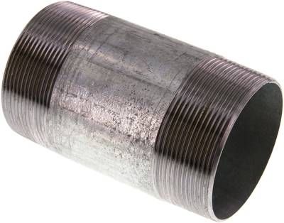 Rohrdoppelnippel R 2 1/2"-120mm, 50 bar, Stahlrohr ST 37 verzinkt