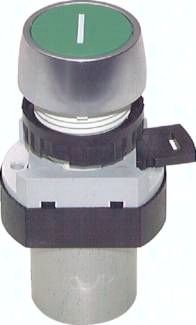 3/2-Wege M5-Tasterventil (22 mm Loch), Drucktaste (schwarz)
