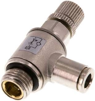 Winkel-Drosselrückschlag-ventil G 1/4"-6mm,abluftregelnd (Standard)