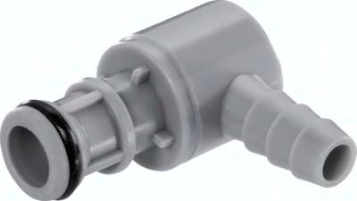 Winkel-Kupplungsstecker (AP) mit Schlauchtülle, Polypropylen