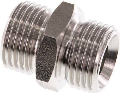 Doppelnippel G 1/2"-G 1/2", 40 bar 1.4571