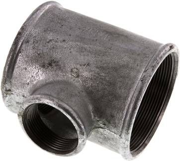 T-Stück Rp 3"-Rp 1 1/2"-Rp 3" (IG), 25 bar Temperguss verzinkt