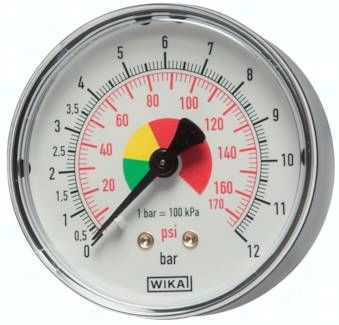 Manometer f. HRF 63mm, 0 - 12 bar, R 1/4"