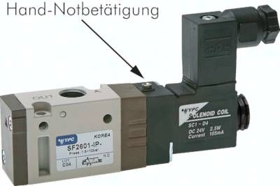 3/2-Wege Magnetventil, G 1/8", offen (NO), 230 V AC