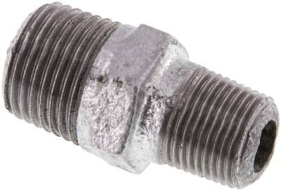 Doppelnippel R 1/2"-R 3/8", 25 bar Temperguss verzinkt