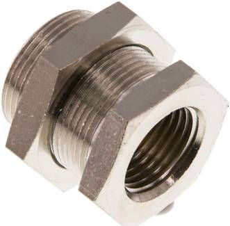 Schottverschraubung G 1/2"-M 28 x 1,5, 16 bar Messing vernickelt