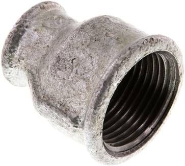 Rundmuffe Rp 1"-Rp 1/2", 25 bar Temperguss verzinkt