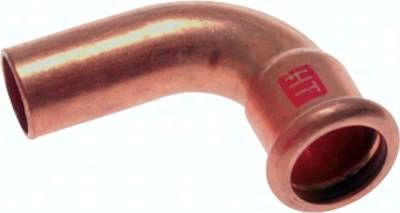 Pressfitting, 90° Bogen, 54mm i/a, Kupfer / Kupferlegierung