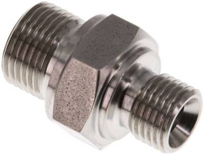 Hydraulik-Doppelnippel G 3/8"-G 1/4", 1.4571