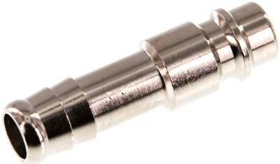 Kupplungsstecker (NW7,2) 9mm Schlauch, Messing vernickelt