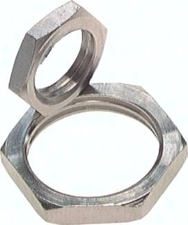 Sechskant-Gegenmutter M 24 x 1,5, Messing vernickelt