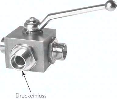 ES-Hochdruck-3-Wege Kugelhahn, L-Bohrung, 12 L, PN 315