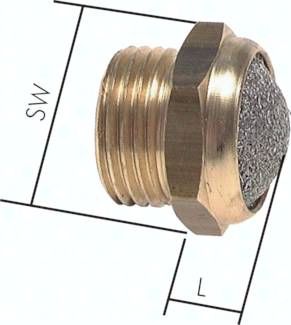 Schalldämpfer NPT 3/8", Drahtgewebe, Messing