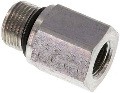 Hydraulik-Reduzierung G 3/8"(AG)-G 1/4"(IG), Stahl verzinkt, Elastomerdichtung