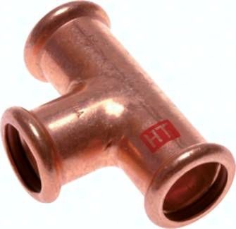 Pressfitting, T-Stück, 22mm innen, Kupfer / Kupferlegierung