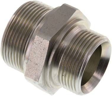 Hydraulik-Doppelnippel G 1 1/2"-G 1 1/4", Stahl verzinkt