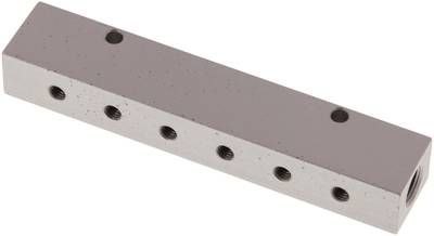 Verteilerleiste 2 x G 1/8"-12 x M 5, Aluminium eloxiert