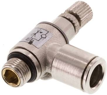 Winkel-Drosselrückschlag-ventil G 1/8"-8mm,zuluftregelnd (Sonderausführung)